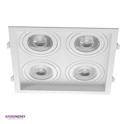 Imagem de 20 Spot Embutido Recuado PAR20 + 4 Lâmpada LED 6W 3000K E27