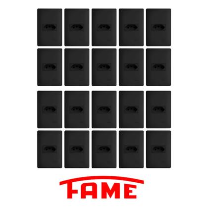 Imagem de 20 Tomadas Preta 2P+T 10A 250V com placa Habitat Black Fame