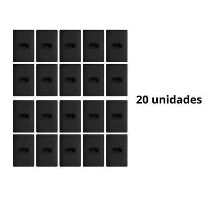 Imagem de 20 Tomadas Preta 2P+T 10A 250V com placa Habitat Black Fame