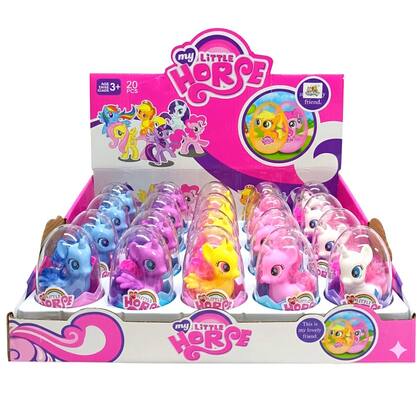 20 Unicórnios Poney no Ovinho com Expositor Atacado Revenda - Toy