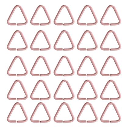 Imagem de 200 Argola Artesanal Para Chaveiro 23mm + 200 Triangulo Rosa Bebe