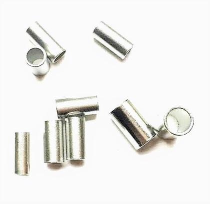 Imagem de 200 Conexões/anilhas/luvas número 00 em alumínio para cabo de aço de pesca