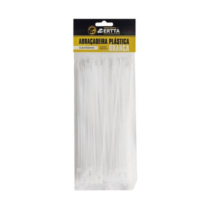 Imagem de 200 Fita Herman Cinta Plástica 3.6x150mm Abraçadeiras de Nylon Branco