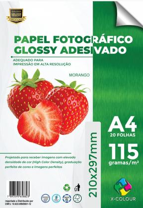 Imagem de 200 folhas papel fotográfico adesivo 115gr x-colour