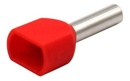 Imagem de 200 X Terminal Conector Tubular Ilhós Duplo 1,0mm Vermelho