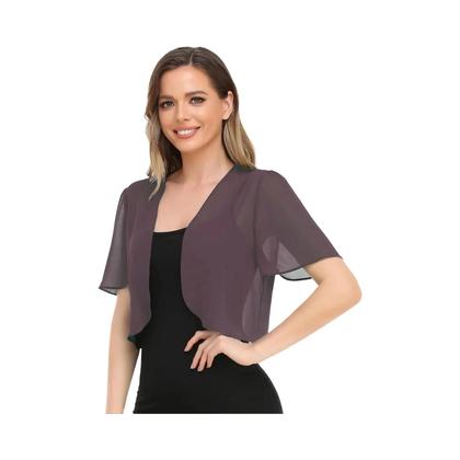 Imagem de 2022 europa e os estados unidos verão novo chiffon de manga curta cardigan casaco superior feminino