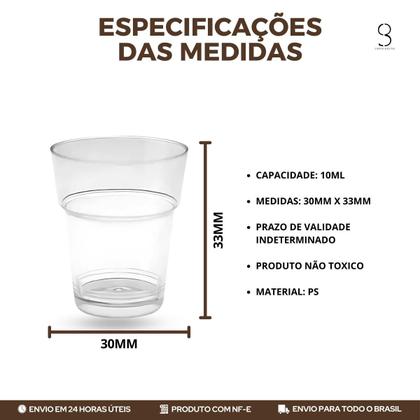 Imagem de 20UN Copo Acrílico 10ml Ceia Doces E Sobremesas Transparente