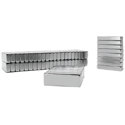 Imagem de 20Un. Imã De Neodímio Metálico Retangular 12x4x2mm - N35