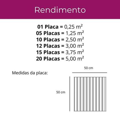 Imagem de 20un Placa Ripada Noce Amêndoa Decorativa Revestimento PVC 3D Auto Relevo 50x50cm - Aprova d'água