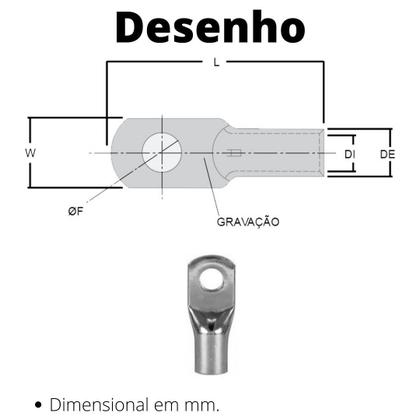 20un Terminal de Compressão Para Cabo de 35mm² Furo M12 SC35-12 - C&B Conectores Imagem de 20un Terminal de Compressão Para Cabo de 35mm² Furo M12 SC35-12