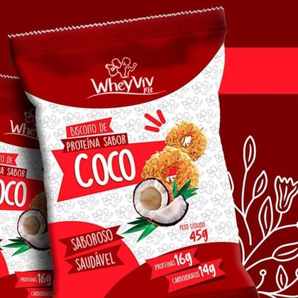 Imagem de 20X Biscoito De Coco Fit (Sem Açúcar) - Wheyviv - 45G