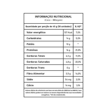 Imagem de 20X Biscoito De Coco Fit (Sem Açúcar) - Wheyviv - 45G