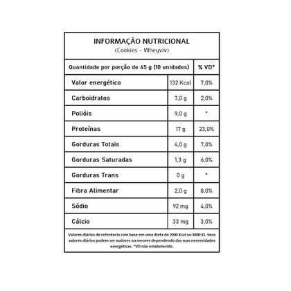 Imagem de 20X Biscoito De Cookies Fit (Sem Açúcar) - Wheyviv - 45G