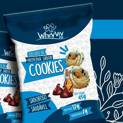 Imagem de 20X Biscoito De Cookies Fit (Sem Açúcar) - Wheyviv - 45G