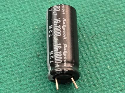 Imagem de 20x Capacitor Eletrolitico 1800uf/16v 105º 10x25mm Rubycon