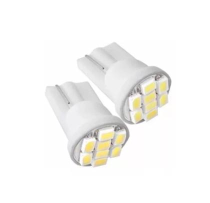 Imagem de 20X Lâmpada Automotiva T10 Cabeça Reta 8led 12v Super Branca