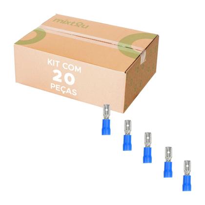 Imagem de 20X Terminal Macho 4,8 Pré-isolado Azul 1,50 Até 2,50mm²