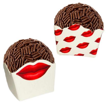 Imagem de 24 Forminha Brigadeiro Festa Beijo Dia Das Mães/ Namorados