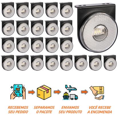 Imagem de 24 Lanterna Lateral Carreta LED Cristal 85mm c/ Supt. - Fio