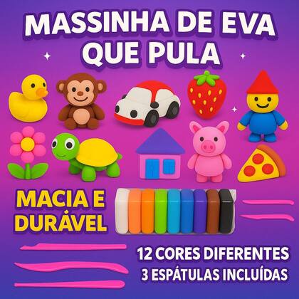 Imagem de 24 Massinhas Argila EVA que Pula Infantil Brinquedo Não Suja