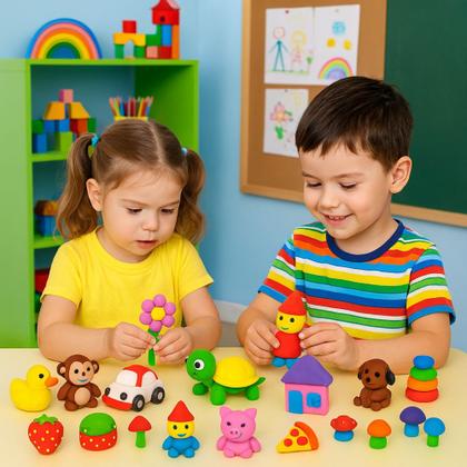 Imagem de 24 Massinhas Argila EVA que Pula Infantil Brinquedo Não Suja