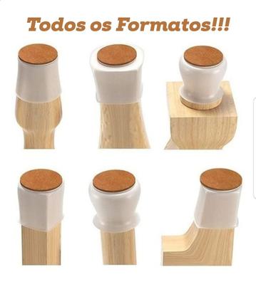 Imagem de 24 Protetores Para Pé De Cadeiras Silicone Com Feltro Maior