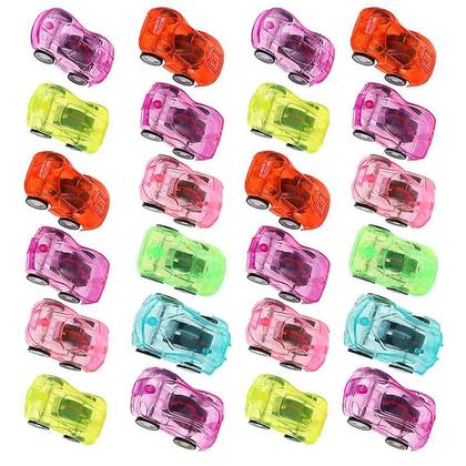 Imagem de 24pcs crianças mini brinquedos de carro transparente puxar para trás modelo de carro