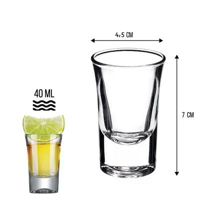 Imagem de 24un Copo Shot Tequila Dose Cachaça licor vidro aperitivo