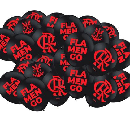 Imagem de 25 Bexiga Balão N9 Festa Flamengo Preto Decoração aniversári