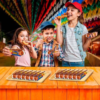 Imagem de 25 Caixinhas Churros Embalagem Descartável de Festa Junina Kit com 25 Caixas de 15cm