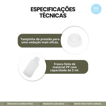 Imagem de 25 Frasco Para Oleos De Uncao Com Tampa De Pressao 5ml