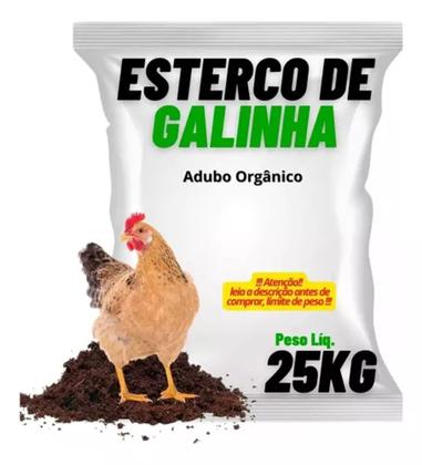 Imagem de 25 Kg De Esterco De Galinhas - Adubo Natural - Pronto P/ Uso