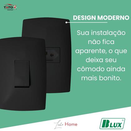 Imagem de (25 Peças) Conjuntos Tomadas + Interruptores - Blux Grafite