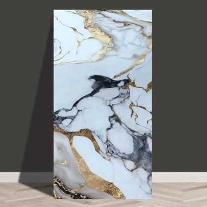 Imagem de 25 Placas Adesiva Parede Painel Branco, Preto e Dourado Mármore 60X30cm Top