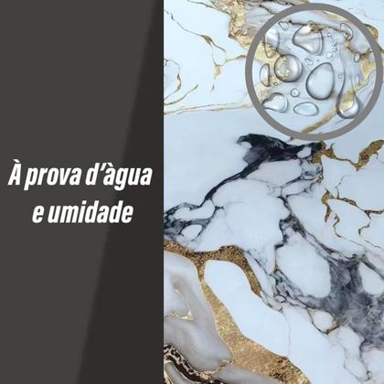 Imagem de 25 Placas Adesiva Parede Painel Branco, Preto e Dourado Mármore 60X30cm Top
