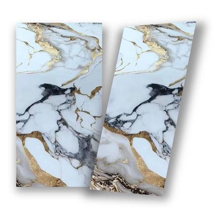 Imagem de 25 Placas Adesiva Parede Painel Branco, Preto e Dourado Mármore 60X30cm Top