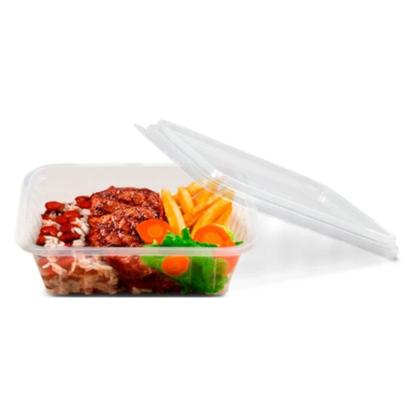 Imagem de 25 potes descartável 500ml retangular marmita freezer micro