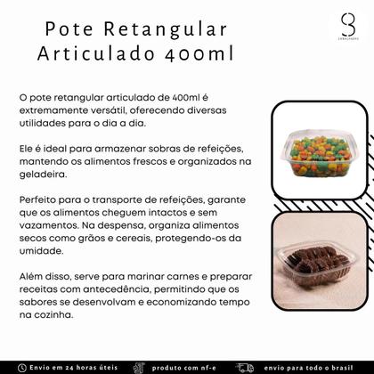Imagem de 25 Unid. Embalagem Articulada Mini Doce Retangular 400ml