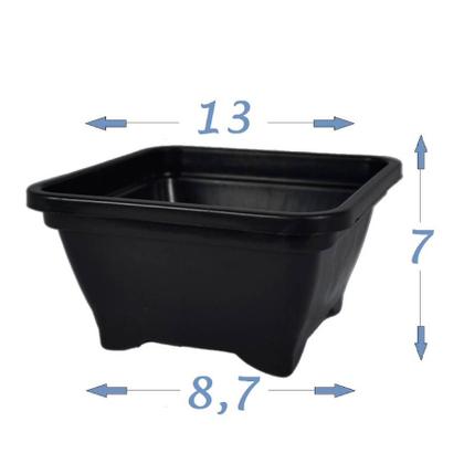 Imagem de 25 Vasos Plásticos quadrado para plantas e flores Bonsai Cacto Suculentas 500 Ml