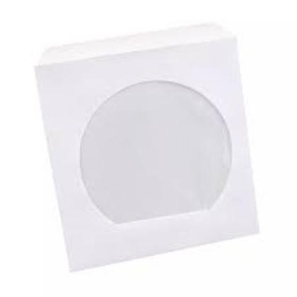 Imagem de 250 Envelopes p/CD e DVD c/Visor Transparente  Cor BRANCO 