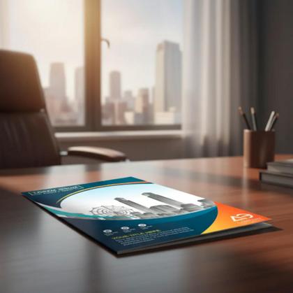 Imagem de 2500 Folders 21x30 Cm 4x4 Cores Papel Couche 115g 1 Dobra