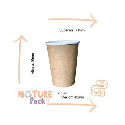 Imagem de 250Un Copo Papel Biodegradável Térmico Água Café 200Ml Kraft