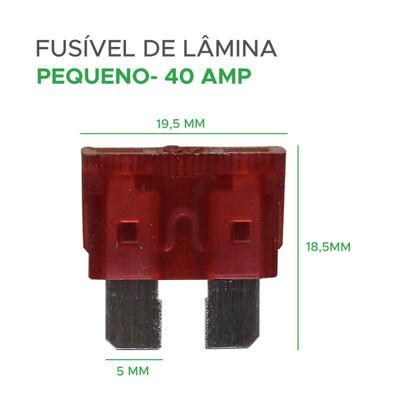 Imagem de 25x Fusível Automotivo Lâmina Pequeno Kit C/ 25 Peças 40amp