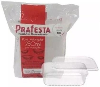 Imagem de 288 Pote Retangular Tampa Freezer Micro 250Ml Prafesta (2Cx)
