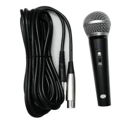 Imagem de 2pç Microfone Com Fio Dinâmico Profissional Metal Cabo 5mts