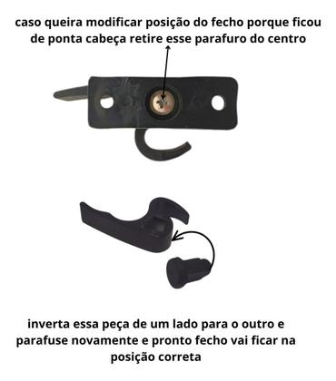 Imagem de 2pç Trinco Fecho  Japones Caracol Meia Lua Janela Aluminio