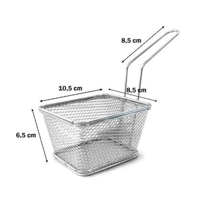 Imagem de 2Pcs Mini Cesto Decorativo Frituras Inox Batata Frita Frango