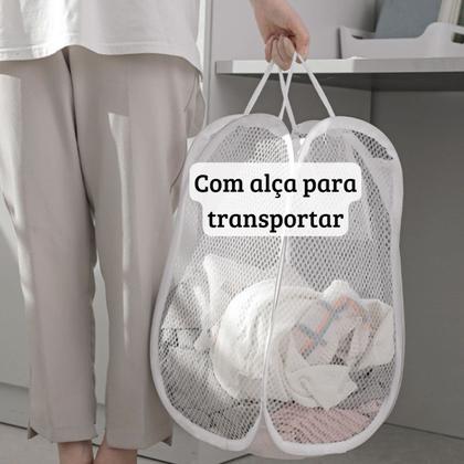 Imagem de 2un cesto roupa suja dobrável flexível desmontável  - Rosa