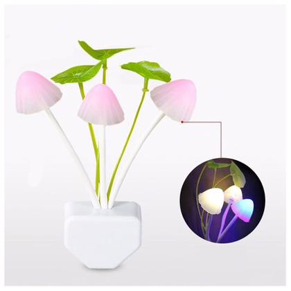 Imagem de 2un Luminária Abajur Infantil Led Cogumelos Sensor Noturno Automático