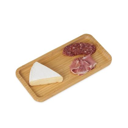 Imagem de 2un PETISQUEIRA RETANGULAR BAMBU 37CM BANDEJA FRIOS C/ BORDA